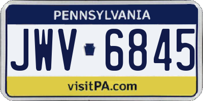 PA license plate JWV6845