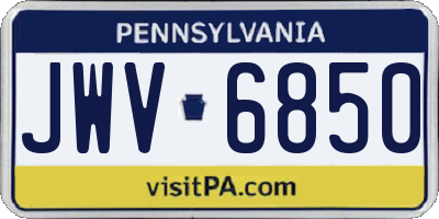 PA license plate JWV6850