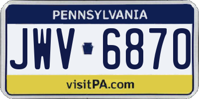 PA license plate JWV6870