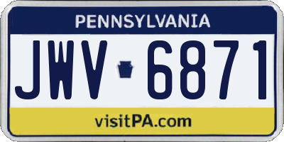 PA license plate JWV6871