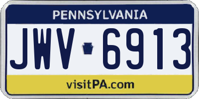 PA license plate JWV6913