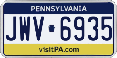 PA license plate JWV6935