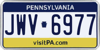 PA license plate JWV6977