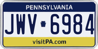 PA license plate JWV6984