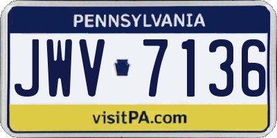 PA license plate JWV7136