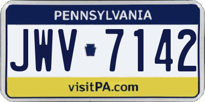 PA license plate JWV7142