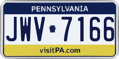 PA license plate JWV7166