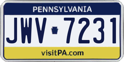 PA license plate JWV7231
