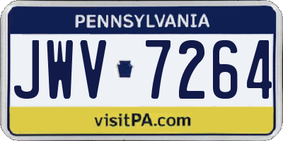 PA license plate JWV7264