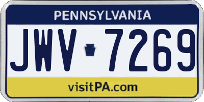 PA license plate JWV7269