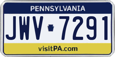 PA license plate JWV7291