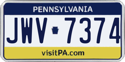 PA license plate JWV7374