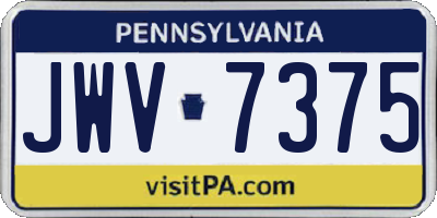 PA license plate JWV7375