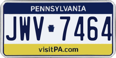 PA license plate JWV7464