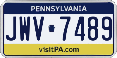 PA license plate JWV7489