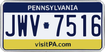 PA license plate JWV7516