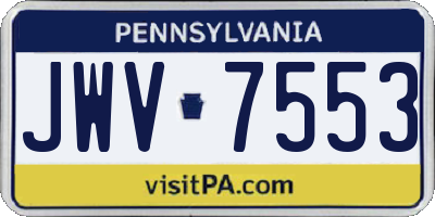 PA license plate JWV7553