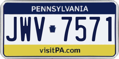 PA license plate JWV7571