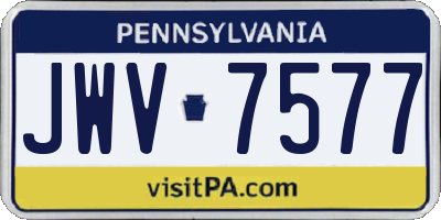 PA license plate JWV7577