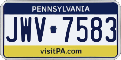 PA license plate JWV7583