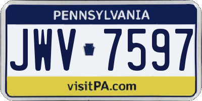 PA license plate JWV7597