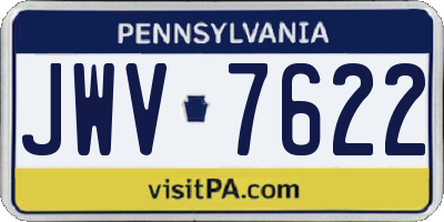 PA license plate JWV7622