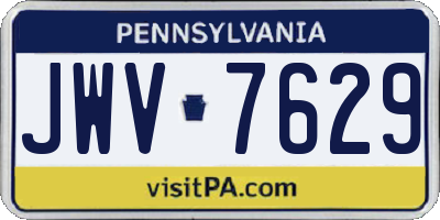 PA license plate JWV7629
