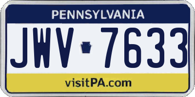 PA license plate JWV7633