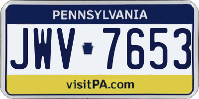 PA license plate JWV7653
