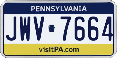 PA license plate JWV7664