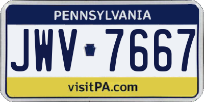 PA license plate JWV7667