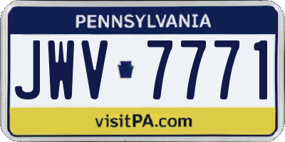 PA license plate JWV7771