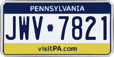 PA license plate JWV7821