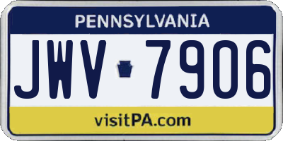 PA license plate JWV7906