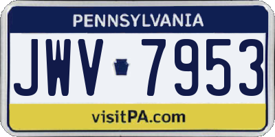 PA license plate JWV7953