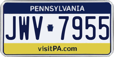 PA license plate JWV7955