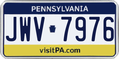 PA license plate JWV7976