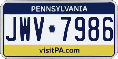 PA license plate JWV7986