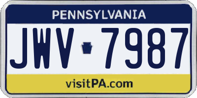 PA license plate JWV7987