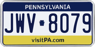 PA license plate JWV8079