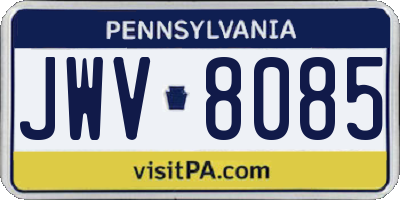PA license plate JWV8085
