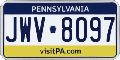 PA license plate JWV8097