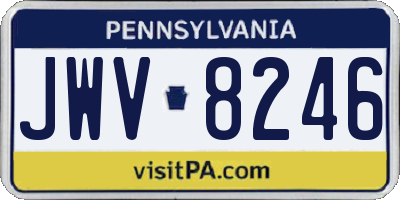 PA license plate JWV8246