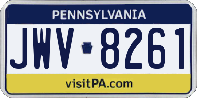 PA license plate JWV8261