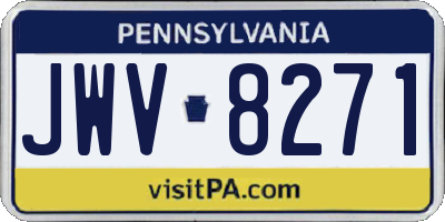 PA license plate JWV8271