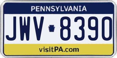 PA license plate JWV8390