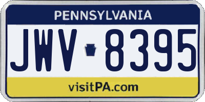 PA license plate JWV8395