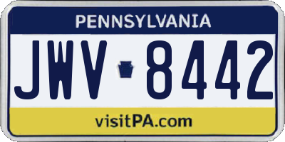 PA license plate JWV8442