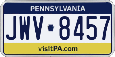 PA license plate JWV8457