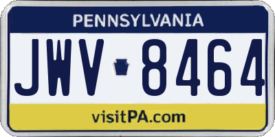 PA license plate JWV8464